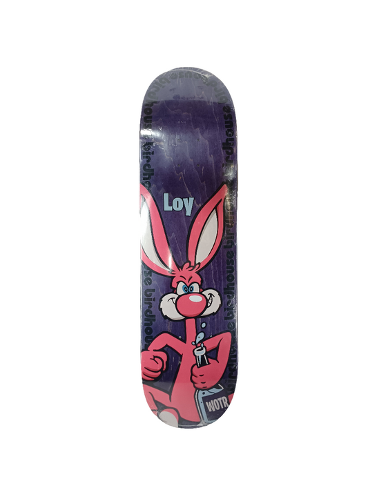 Birdhouse David Loy Rabbit Purple Woodgrain Black Pink Size 8.3 Vintage NOS Deck