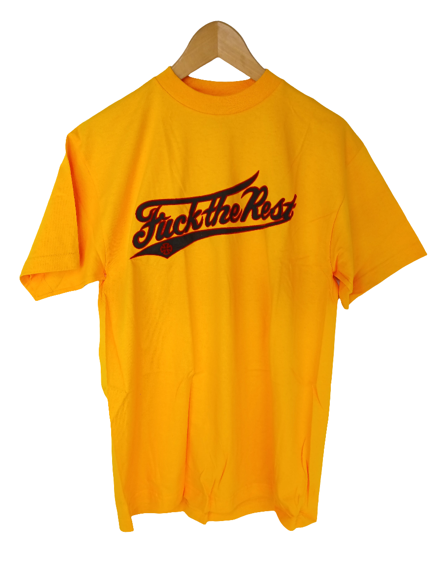 Independent Trucks F**k The Rest Cross Logo Gold Black Red Mens Size Medium S/s Vintage Shirt