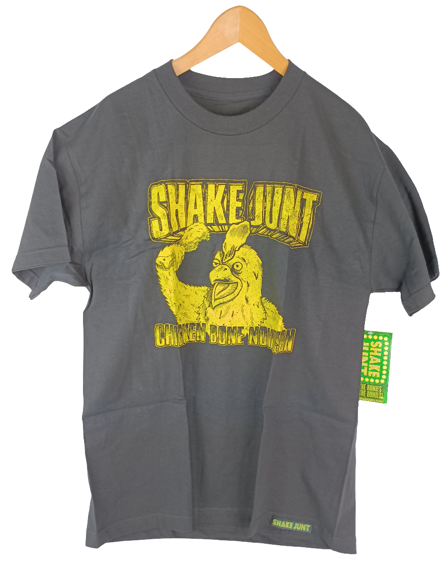 Shake Junt Super Chicken Black Yellow Chicken Bone Nowison Mens S/s Size Large Shirt