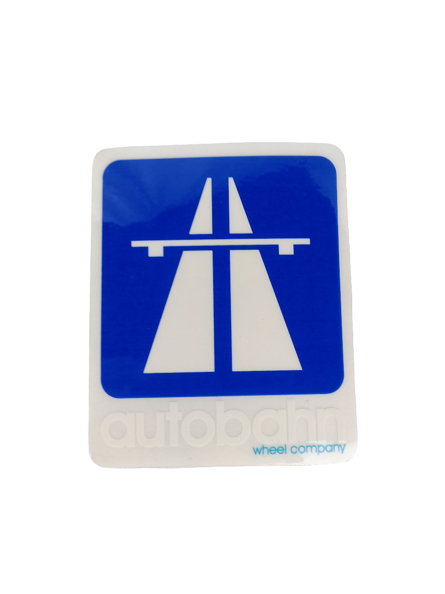 Autobahn Wheel Company Highway Clear Dark Blue White Size 3.4" X 4" Vintage NOS Sticker