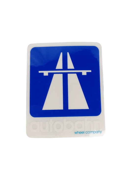 Autobahn Wheel Company Highway Clear Dark Blue White Size 3.4" X 4" Vintage NOS Sticker