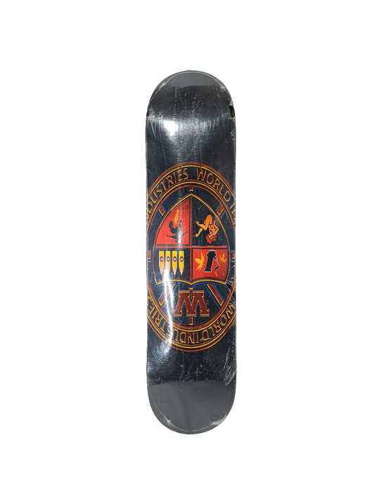 World Industries Kareem Campbell Family Crest Shield Black Gold Red Blue 7.5 Vintage NOS Deck RP