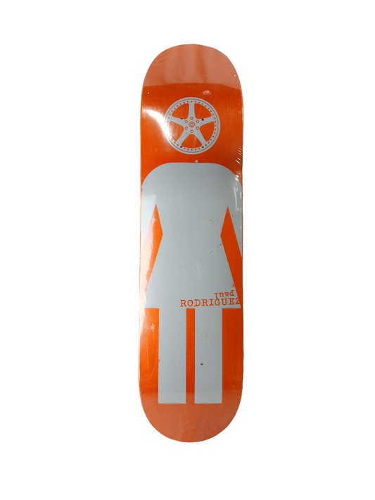 Girl Paul Rodriguez Icon Series Orange Woodgrain Grey Size 8" Vintage NOS Deck