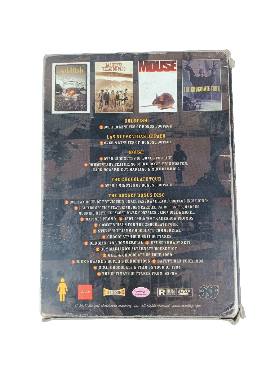 Girl Skateboard Film Company 1993 - 1999 Goldfish Las Nueve Vidas De Paco Mouse The Chocolate Tour DVD Box Set