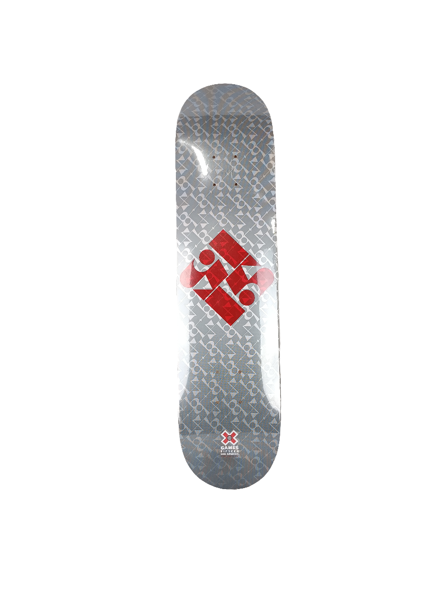 X Games '15 Los Angeles Grey White Red Size 7.625 Vintage NOS Deck