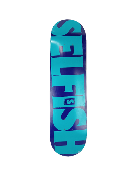 Selfish Skateboards Team Purple Teal Size 8.25" Vintage NOS Deck