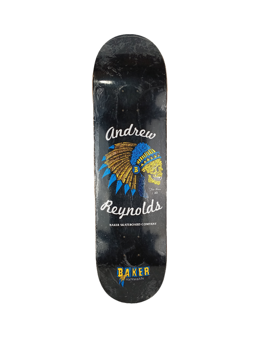 Baker Andrew Reynolds The Boss 33 Native Chief Black Yellow Blue Size 8.4 Vintage NOS Deck