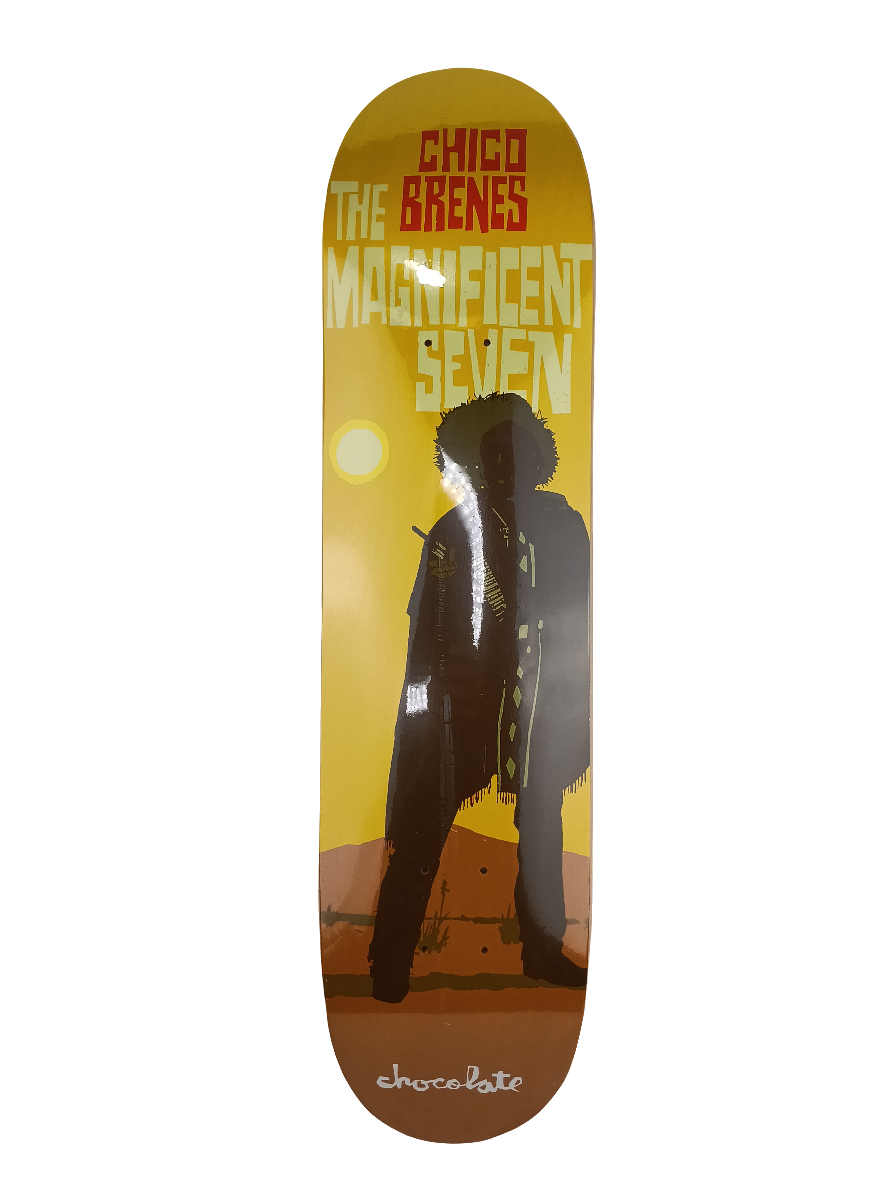 Chocolate Chico Brenes The Magnificent Seven Tan Orange Brown 7.625" Vintage NOS Deck