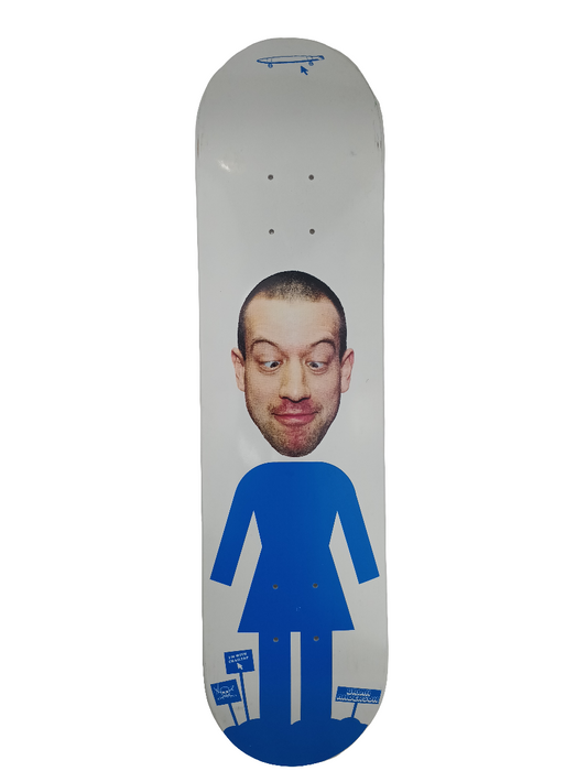 Girl x Crailtap Brian Anderson White Blue 7.5 Skateboard Deck