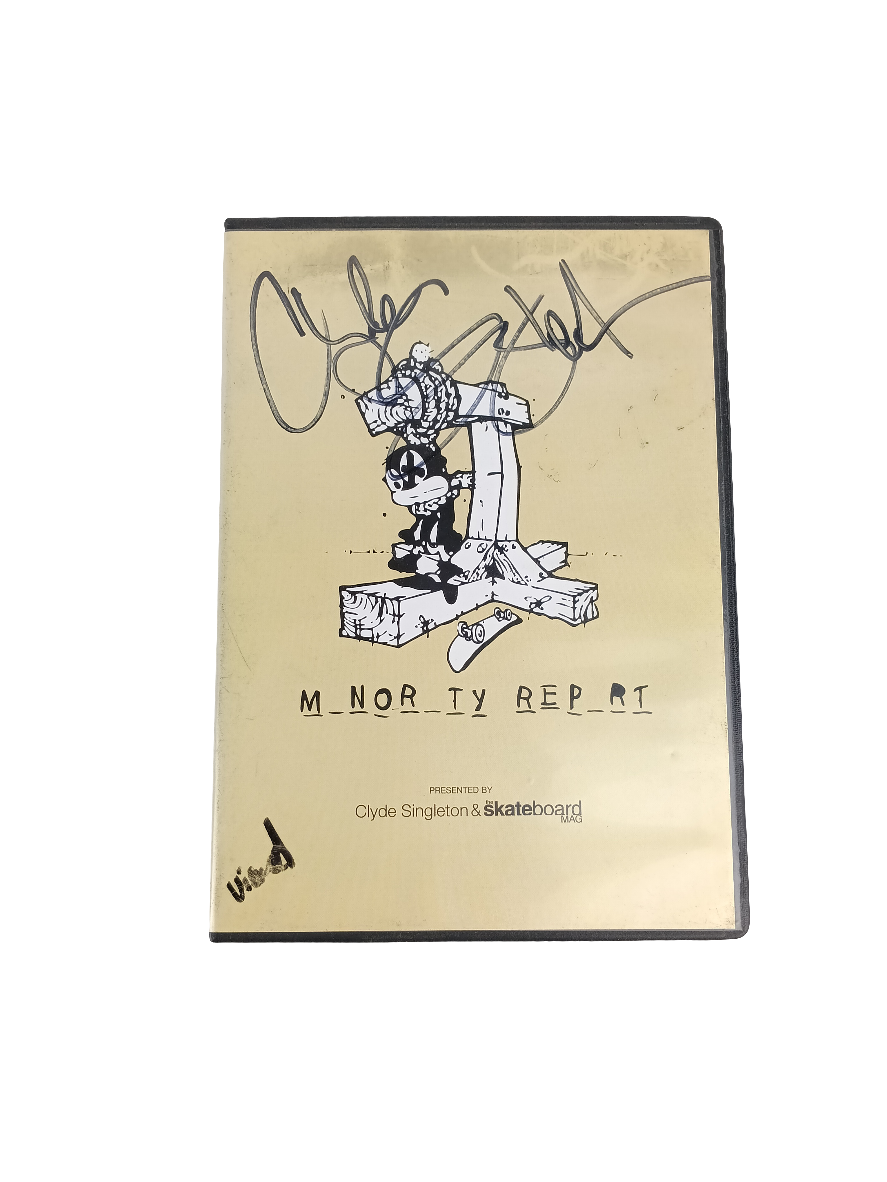 Minority Report Autographed By Clyde Singleton Skateboard Mag DVD