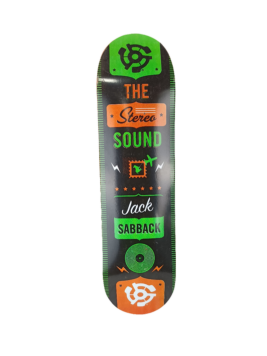 The Stereo Sound Jack Sabback Black Green Orange Size 8.25 Vintage NOS Deck