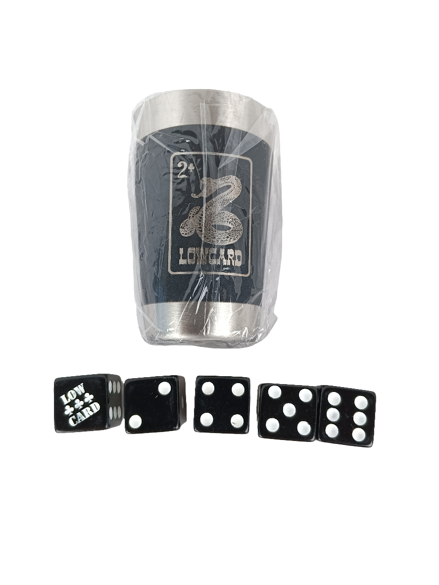 Lowcard Roll The Dice Shot Glass With Set Of 5 Dice