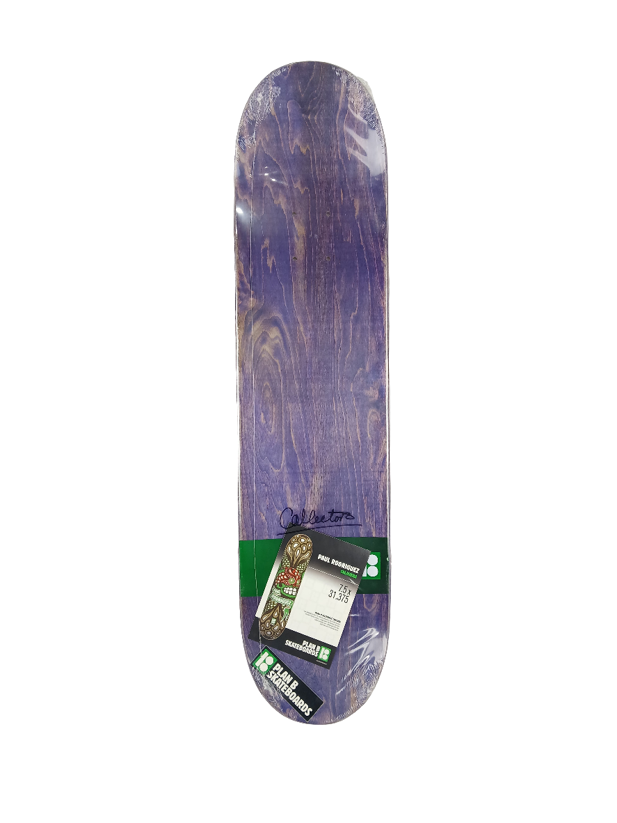Plan-B Paul Rodriguez 1st Pro Model Día De Los Muertos Skull Gold Red Green Size 7.5" Vintage NOS Deck