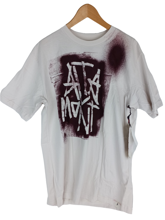 Altamont Sprayed White Burgundy 282 Bone Size Large S/s BBT Shirt