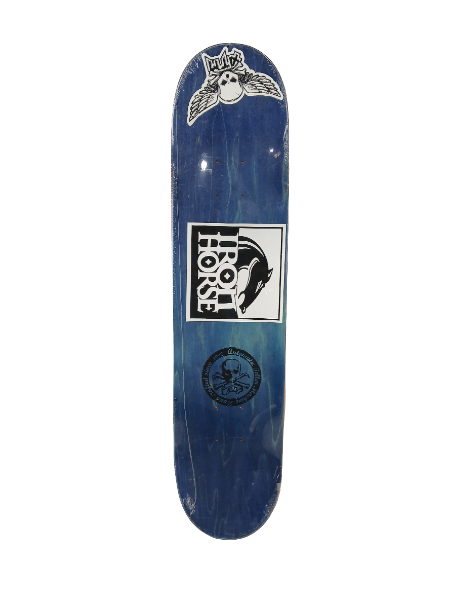 ATM Click Skull Black Grey White Size 7.5" Vintage NOS Deck