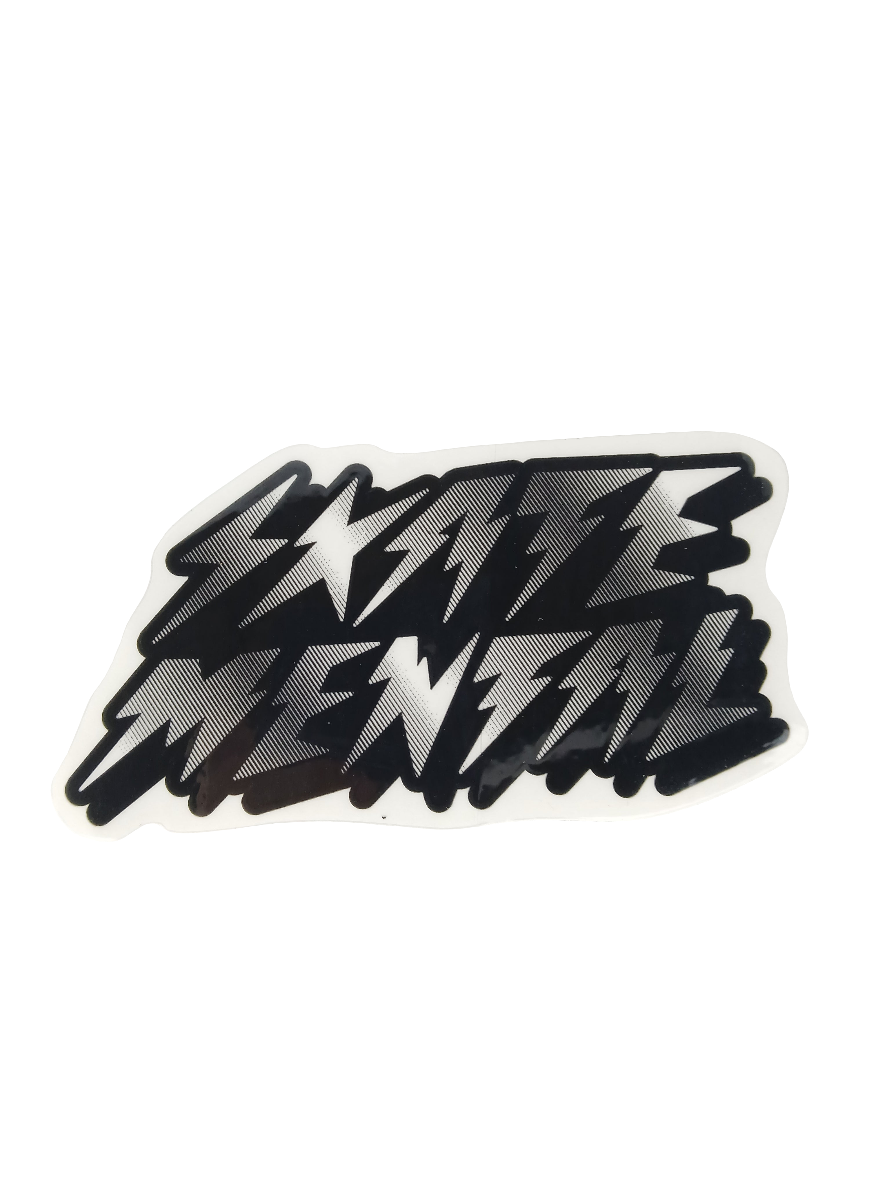 Skate Mental Bolts Graphic Clear Black Silver 4.25" X 2.25" Vintage NOS Sticker