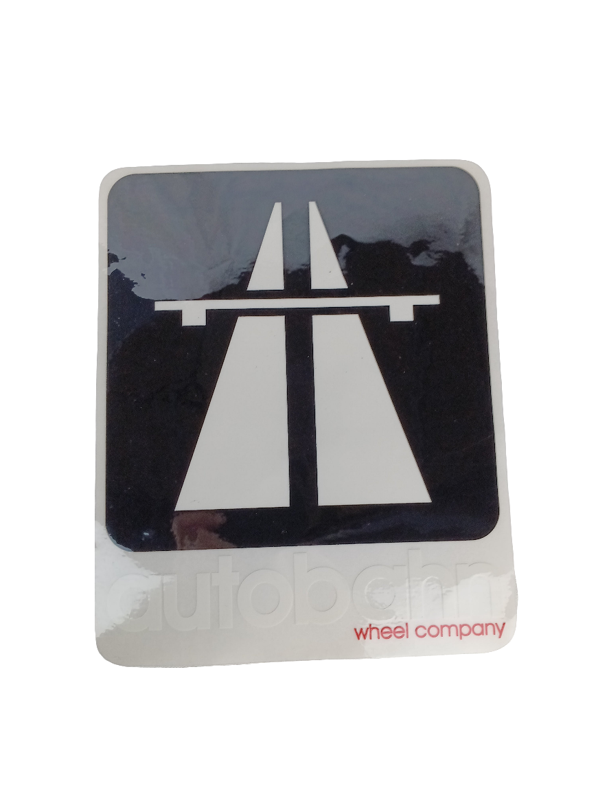 Autobahn Wheel Company Highway Clear Black White red Size 6.4" X 7.8" (Large) Vintage NOS Sticker