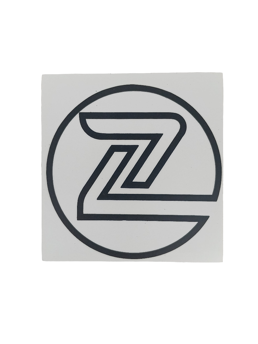 Z-Roller Z Logo Black White Size 4.1" X 4.5 Vintage NOS Sticker