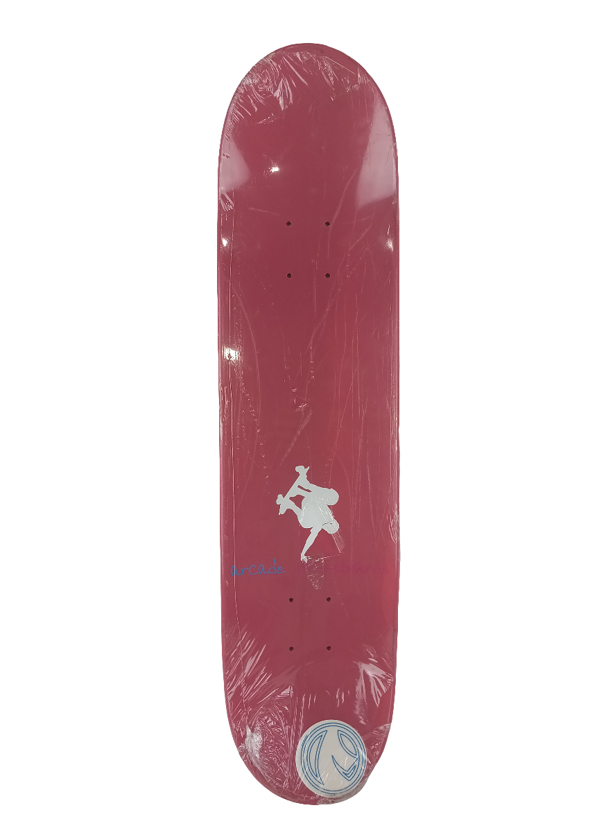 Daniel Haney Arcade Radical Skateboard Pink White Red 7.75" Vintage NOS Deck