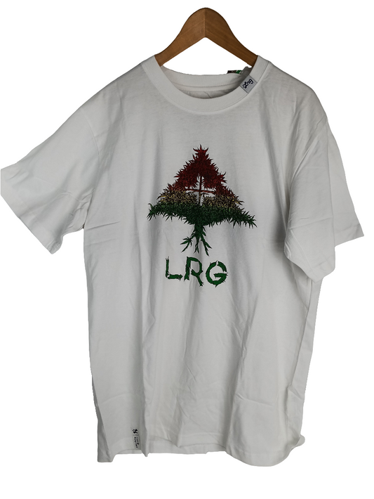 LRG Grass Roots Red Green Yellow Leaves Size XL S/s Shirt