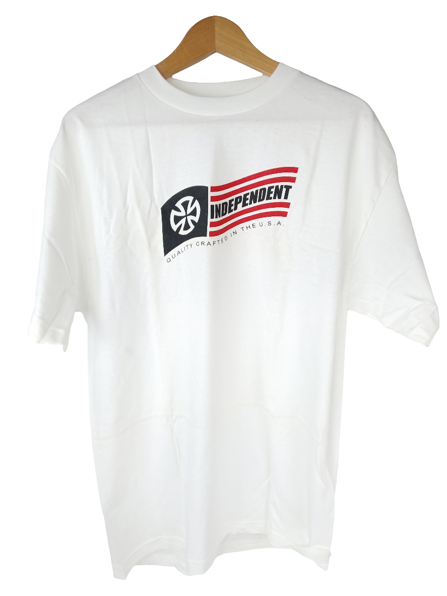 Independent Quality Crafted White Red Black Size L S/s Shirt