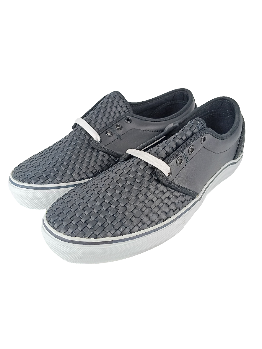 DVS Doze Luxe Black Woven Leather Mens Size 9.0 Shoes