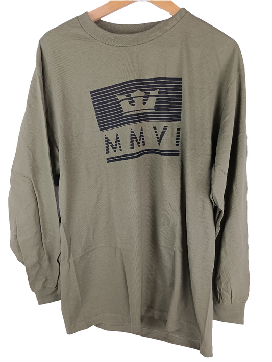 Supra Crown Jewels Olive Black Mens Size Large L/s Shirt