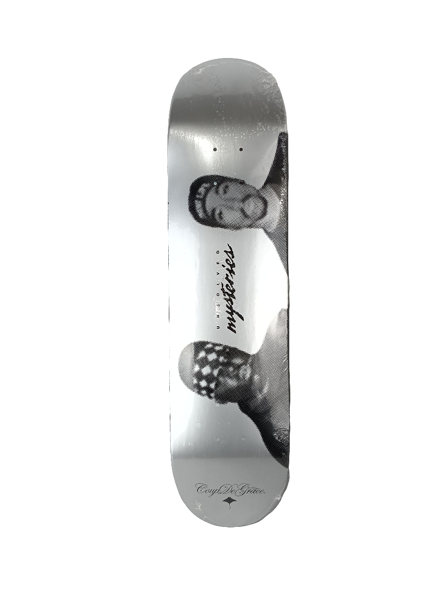 Coup De Grace Unsolved Mysteries Tupac & Biggie Black Grey Size 7.78 Vintage NOS Deck