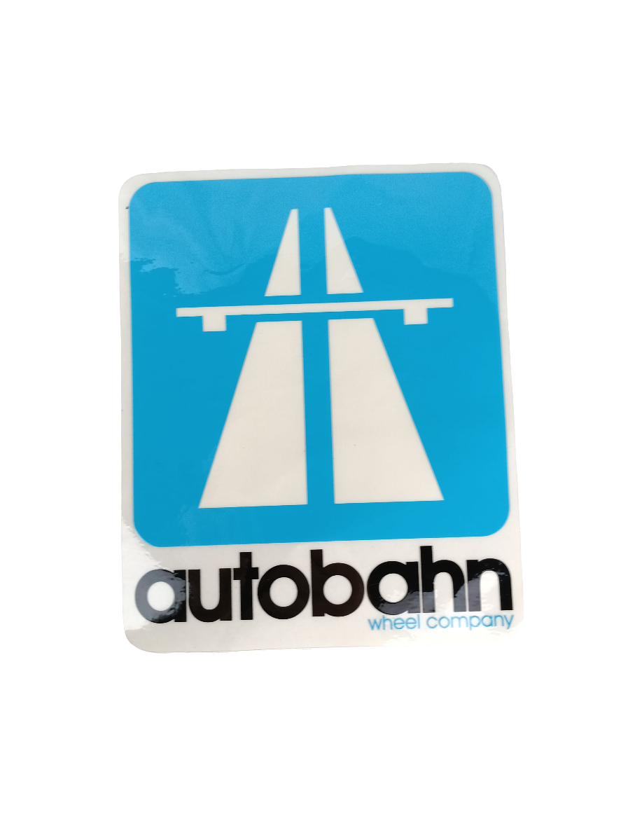 Autobahn Wheel Company Highway Clear Black Light Blue Size 6.4" X 7.8" (Large) Vintage NOS Sticker