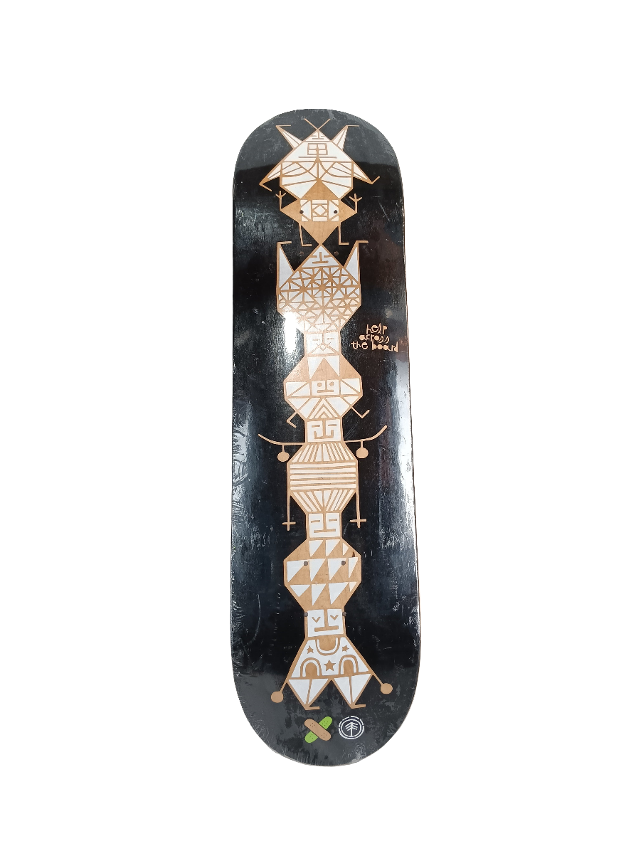 Element Help Across The Board Black White Tan Size 8.4 Vintage NOS Deck