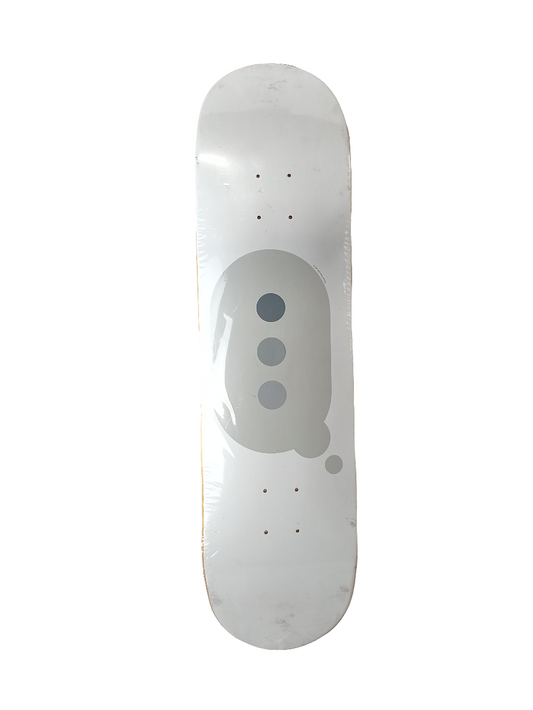 Skate Mental Typing Bubbles Deck White Grey Size 8.25" Vintage NOS Deck