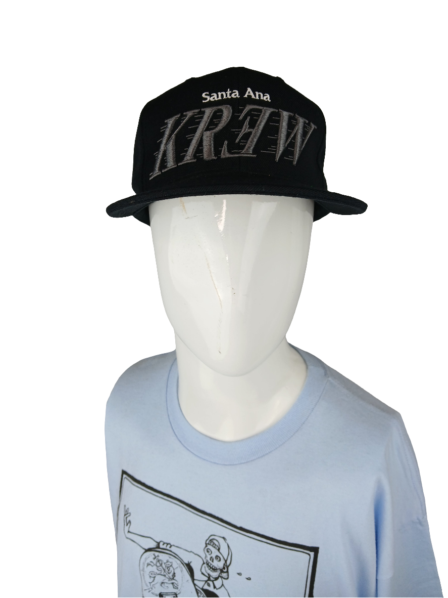 Kr3w Santa Ana Black Silver White Vintage NOS Snapback Hat