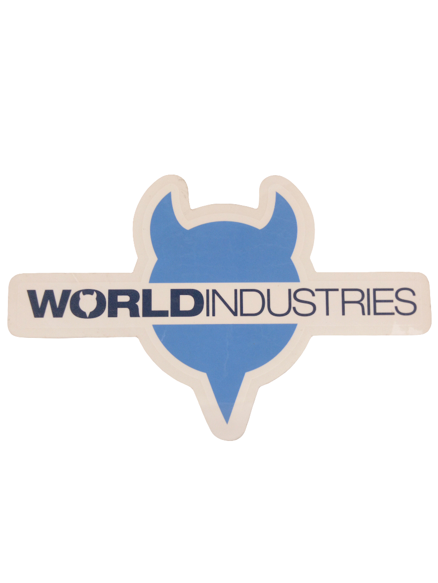 World Industries Helmet Clear Blue 9.75" x 6.25" Vintage NOS Sticker