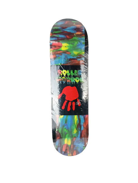 Roller Horror Hand Graphic Red Rainbow Colors Size 8.5 Skateboard Deck