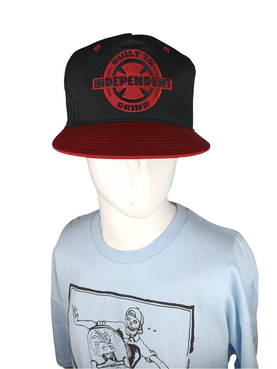 Independent Built To Grind Red Black Vintage NOS Snapback Hat