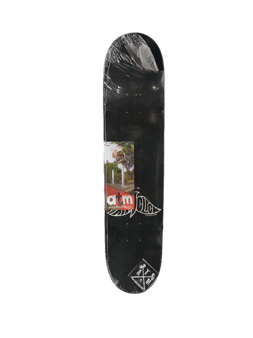 ATM Click Reaper Snail Black White Size 7.625" Vintage NOS Deck