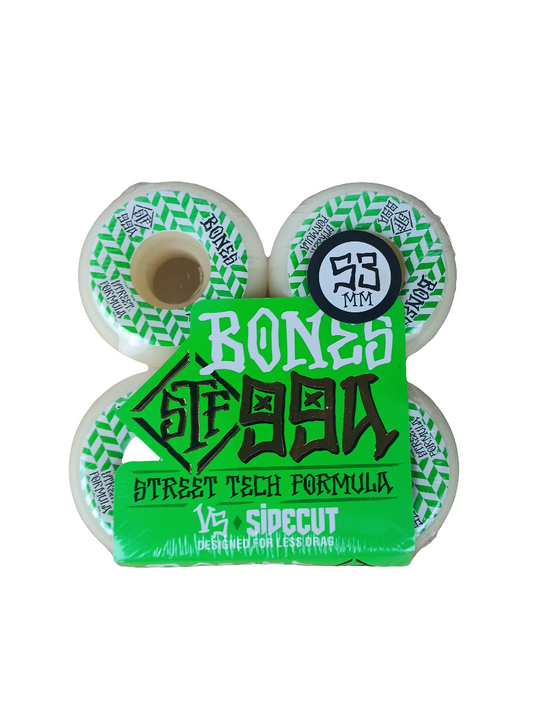 Bones Street Tech Formula STF Black White Green Arrows V5 Sidecut Size 53MM 99A Durometer Vintage NOS Wheels