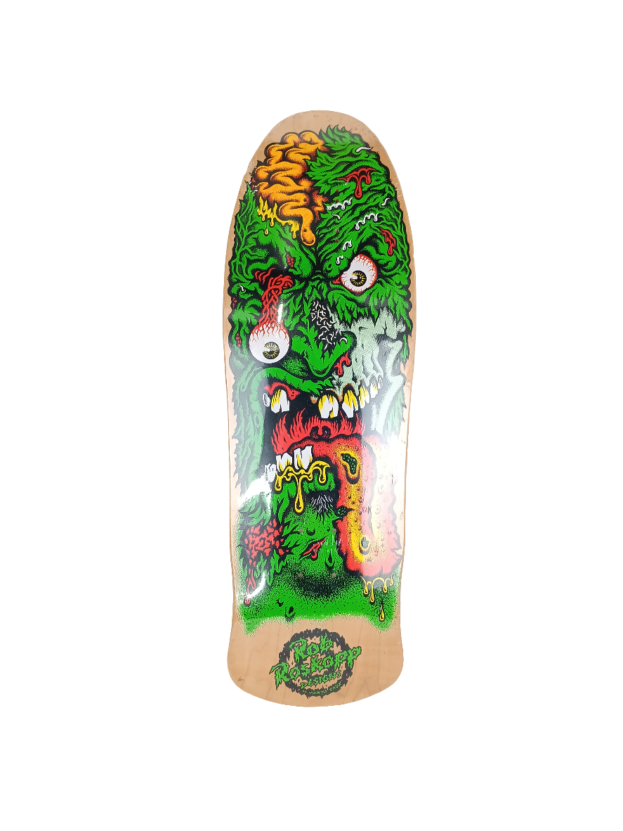 Santa Cruz Rob Roskopp Face 2 Natural Woodgrain Green Red Size 9.9 Santa Cruz Rob Roskopp Face 2 Natural Woodgrain Green Red Size 9.9