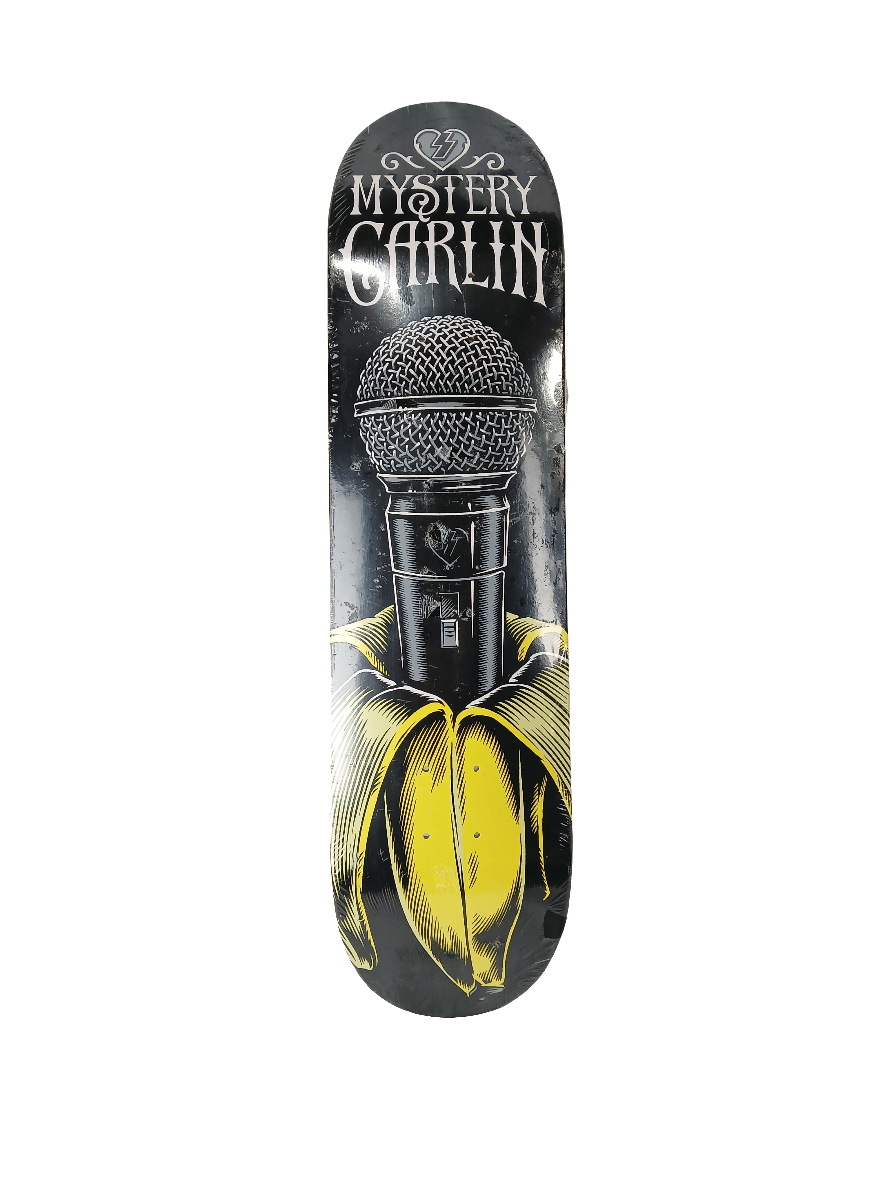Mystery Jimmy Carlin Banana Microphone Black White Yellow size 8.0" Vintage NOS Deck