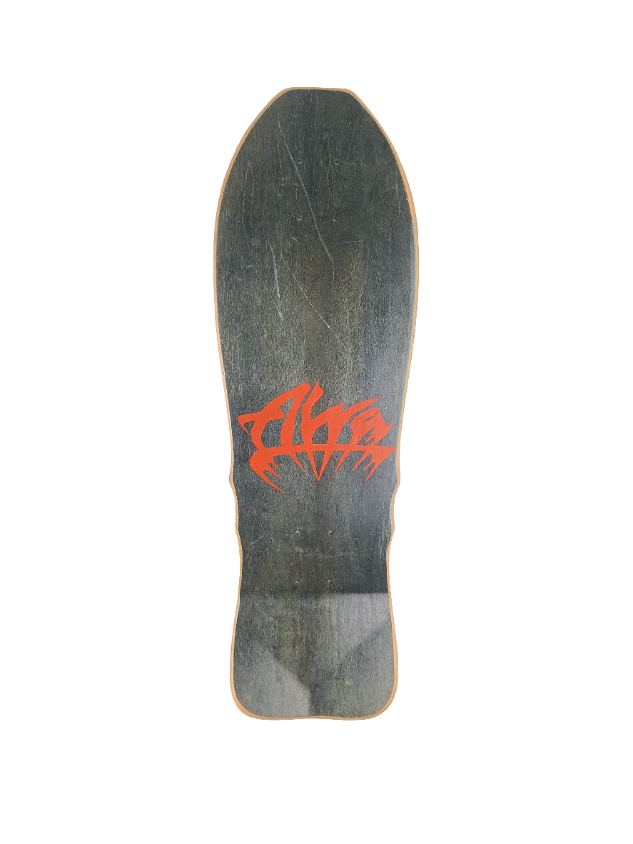 Alva Craig Johnson El Loco Gringo Black Woodgrain Stain Multi Mini Size 9.75 X 29.5 Vintage NOS Deck
