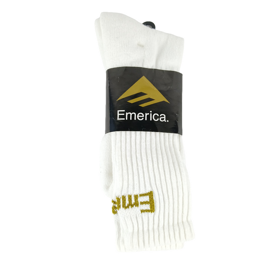 Emerica White Green Size 10 - 13 Mens Crew Socks