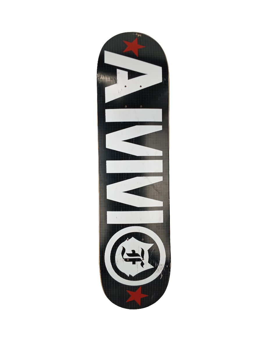 AMMO Ammo USA Manny Santiago Black White Red Grid Graphic Size 7.75" Vintage NOS Deck