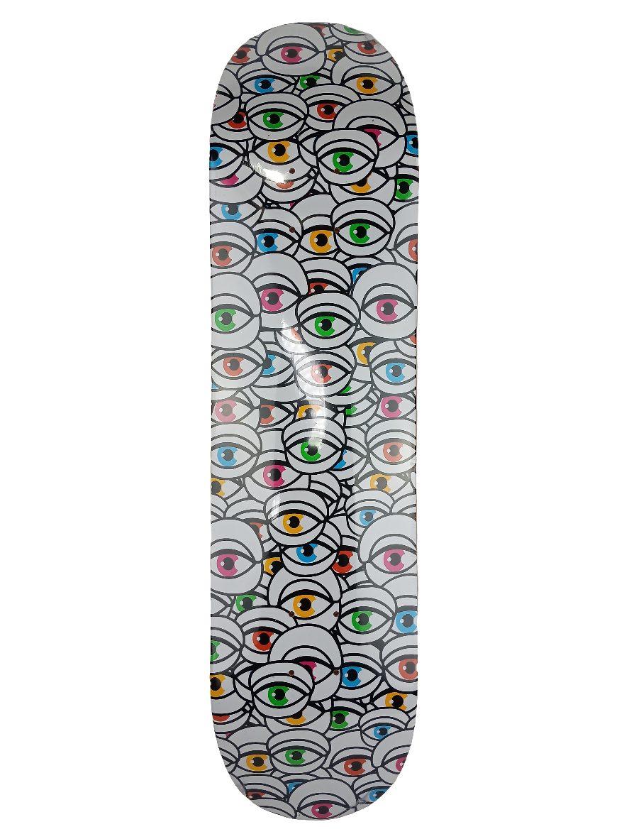 The Art Of Chase X Chad Fernandez Guest Artist Collabo Eyeballs White Green Yellow 7.75" Vintage NOS Deck