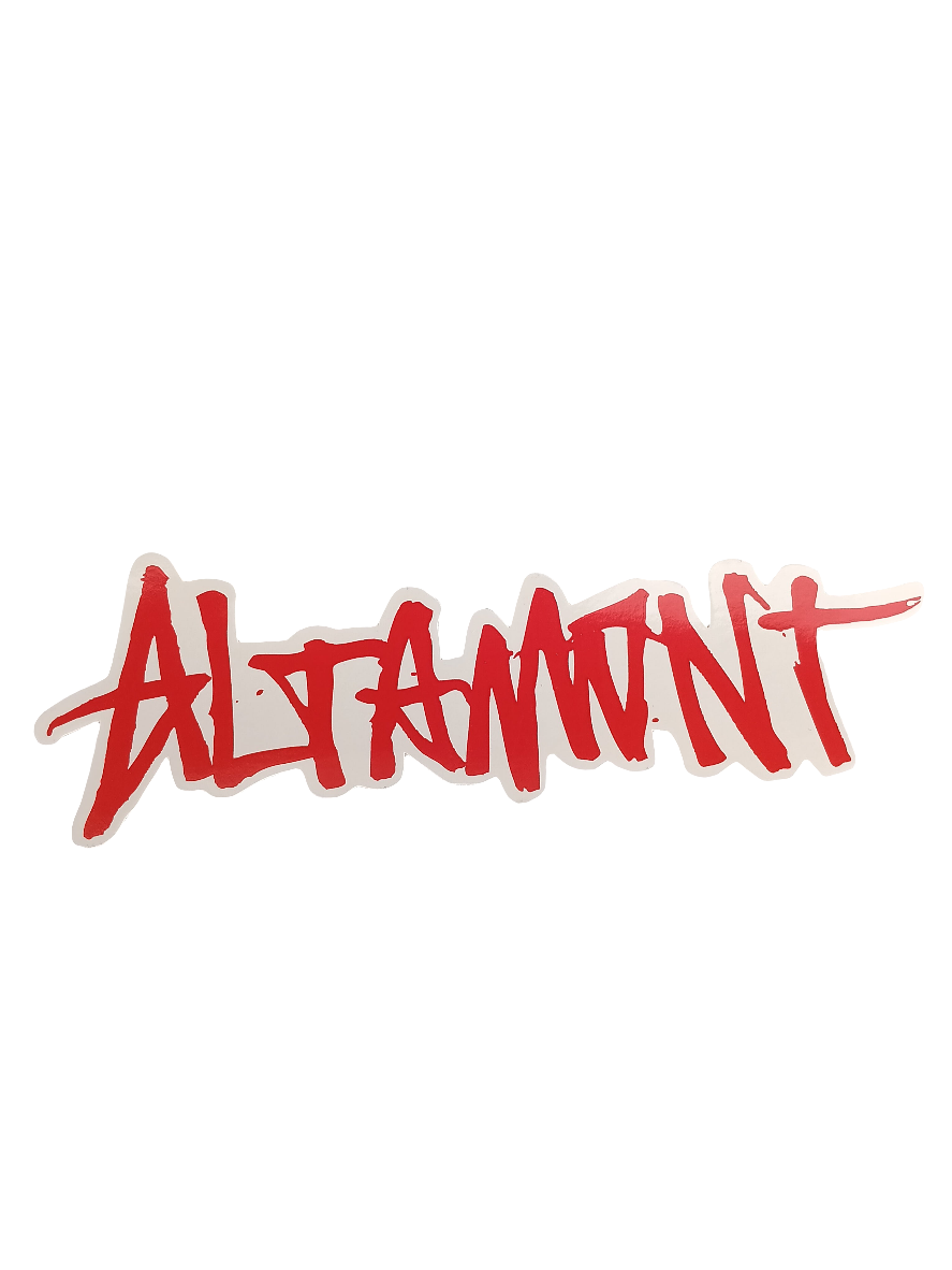 Altamont Text Logo White Red Size 2.5" X 8.1" Vintage NOS Sticker