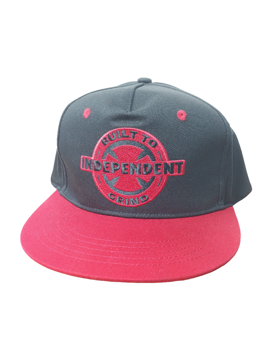 Independent Built To Grind Red Black Vintage NOS Snapback Hat