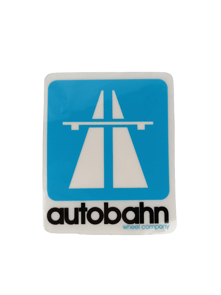 Autobahn Wheel Company Highway Clear Light Blue White Size 3.4" X 4" Vintage NOS Sticker