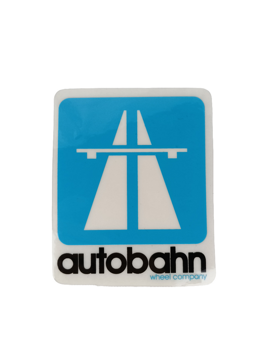 Autobahn Wheel Company Highway Clear Light Blue White Size 3.4" X 4" Vintage NOS Sticker