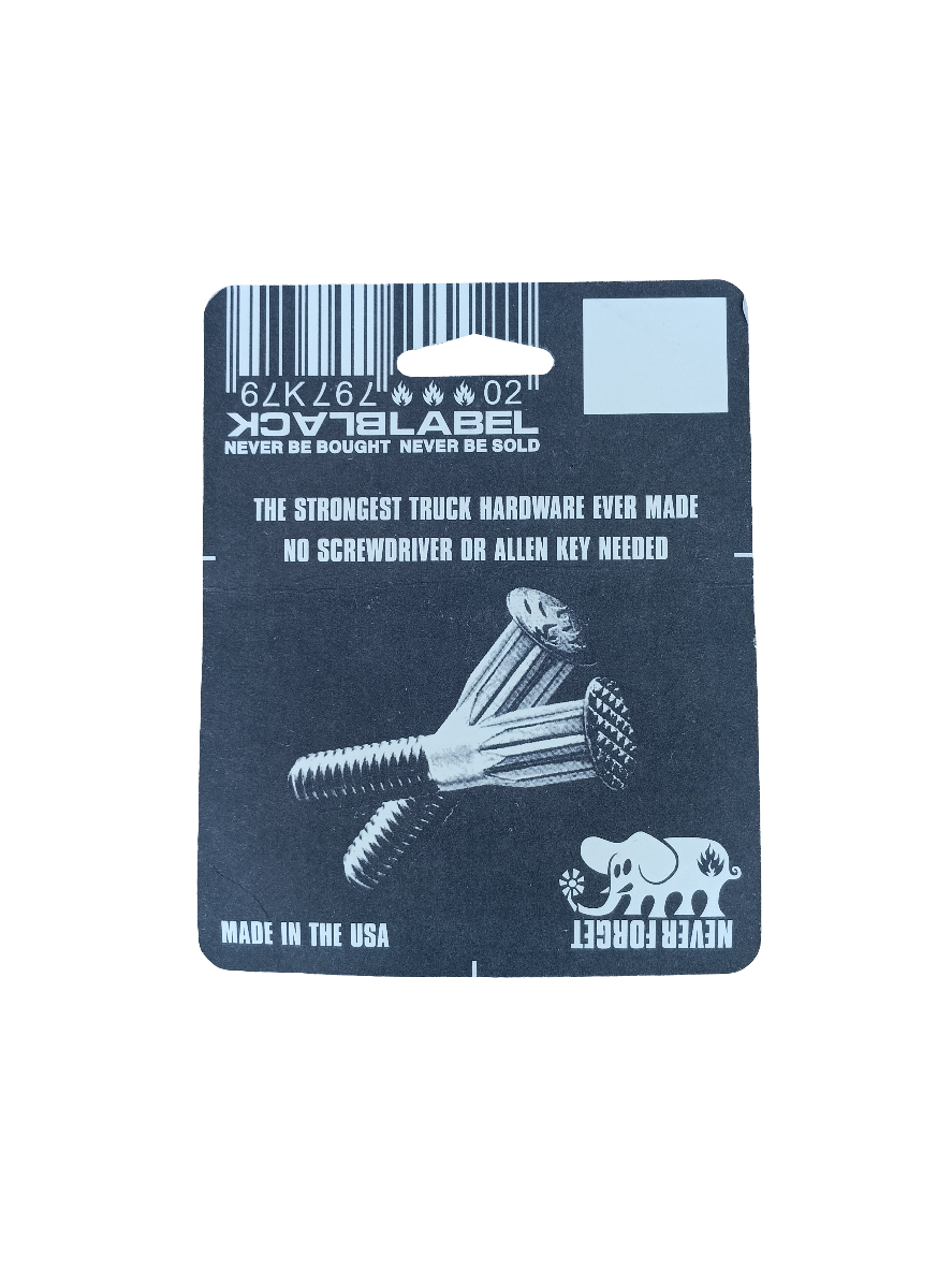 Black Label Skateboards Size 7/8" Flame Logo Self Locking Mounting Vintage NOS Hardware