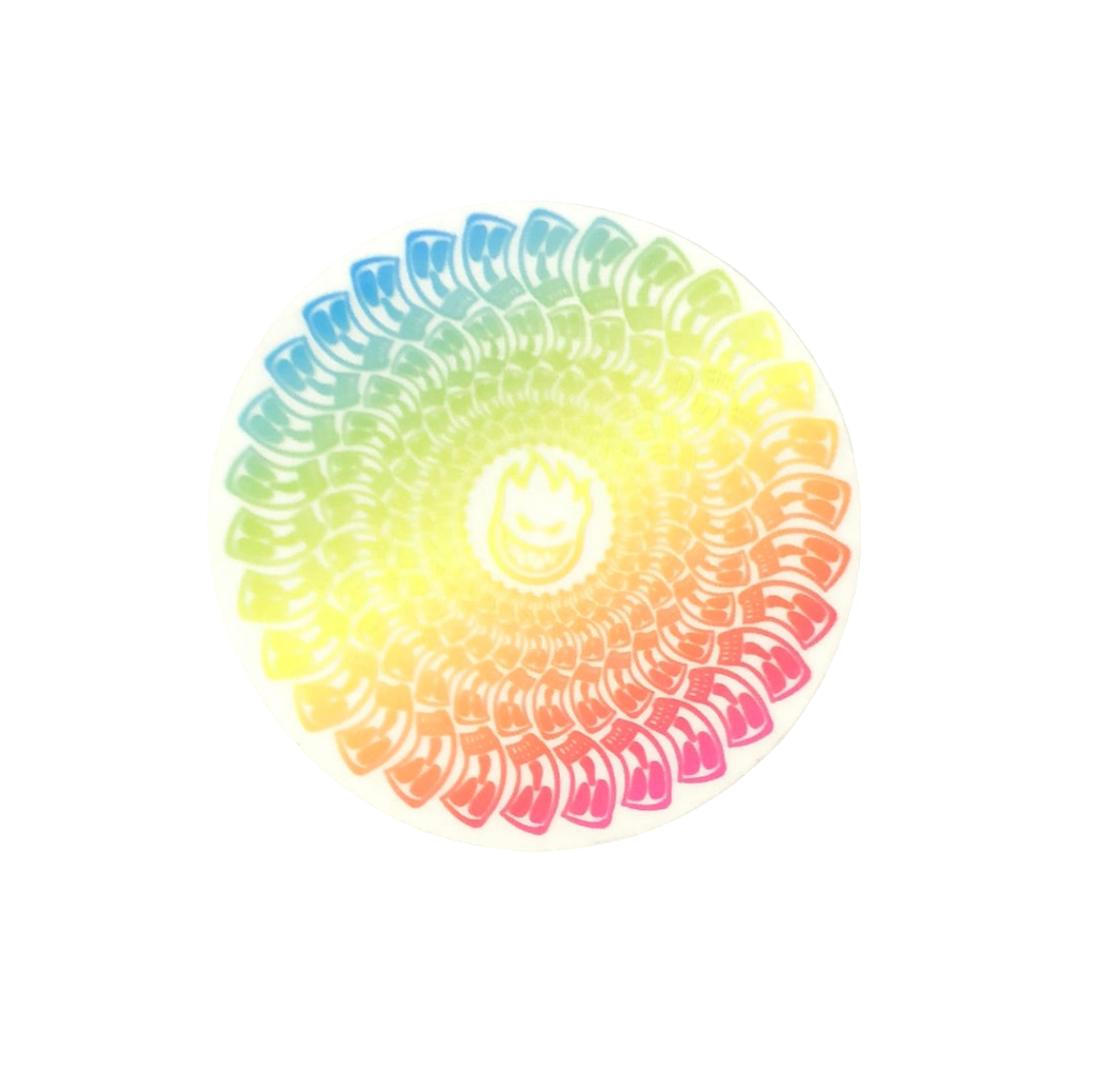 Spitfire Lance Mountain Flame Spiral Tye Dye 4" x 4" Circle Sticker