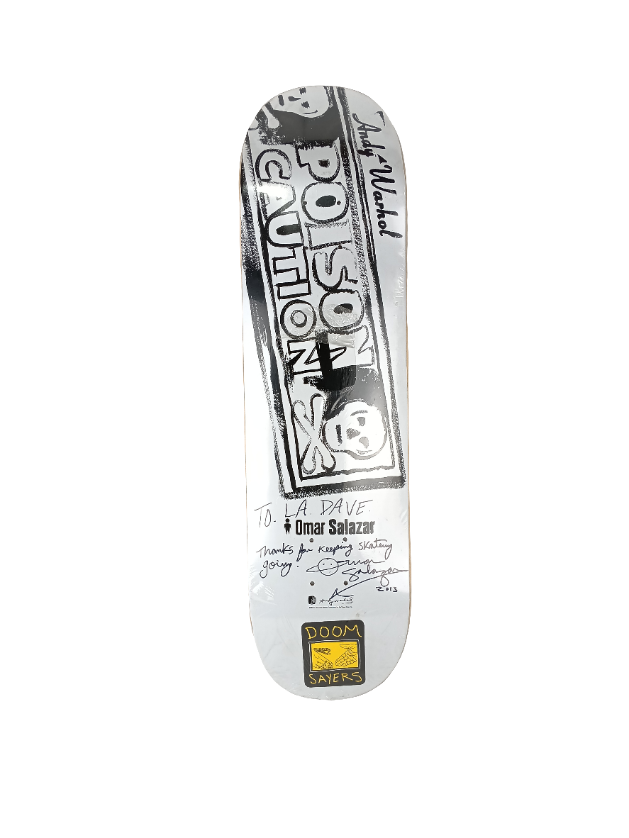 Alien Workshop Omar Salazar x Andy Warhol Poison Autographed 2010 White/Black 8.4" Vintage NOS Deck
